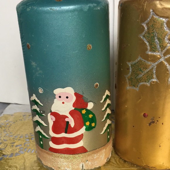 Set of three large Christmas votive candles - Picture 2 of 4